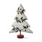 19-inch Medium White Felt Christmas Winter Tree Balsam Leaf Gold Berry Garland Tabletop Mantel Shelf Decorations